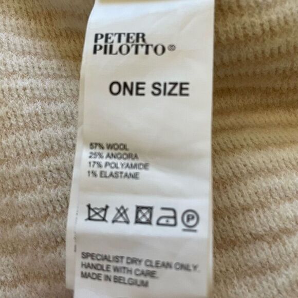 Peter Pilotto Geometric Ottoman Cape Shawl Wool Angora Hooded Women’s One Size - Picture 12 of 13